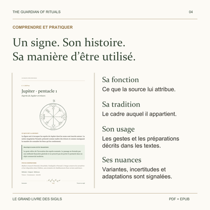 Aperçu d’une notice du livre, accompagnée de quatre repères : fonction, tradition, usage et nuances.