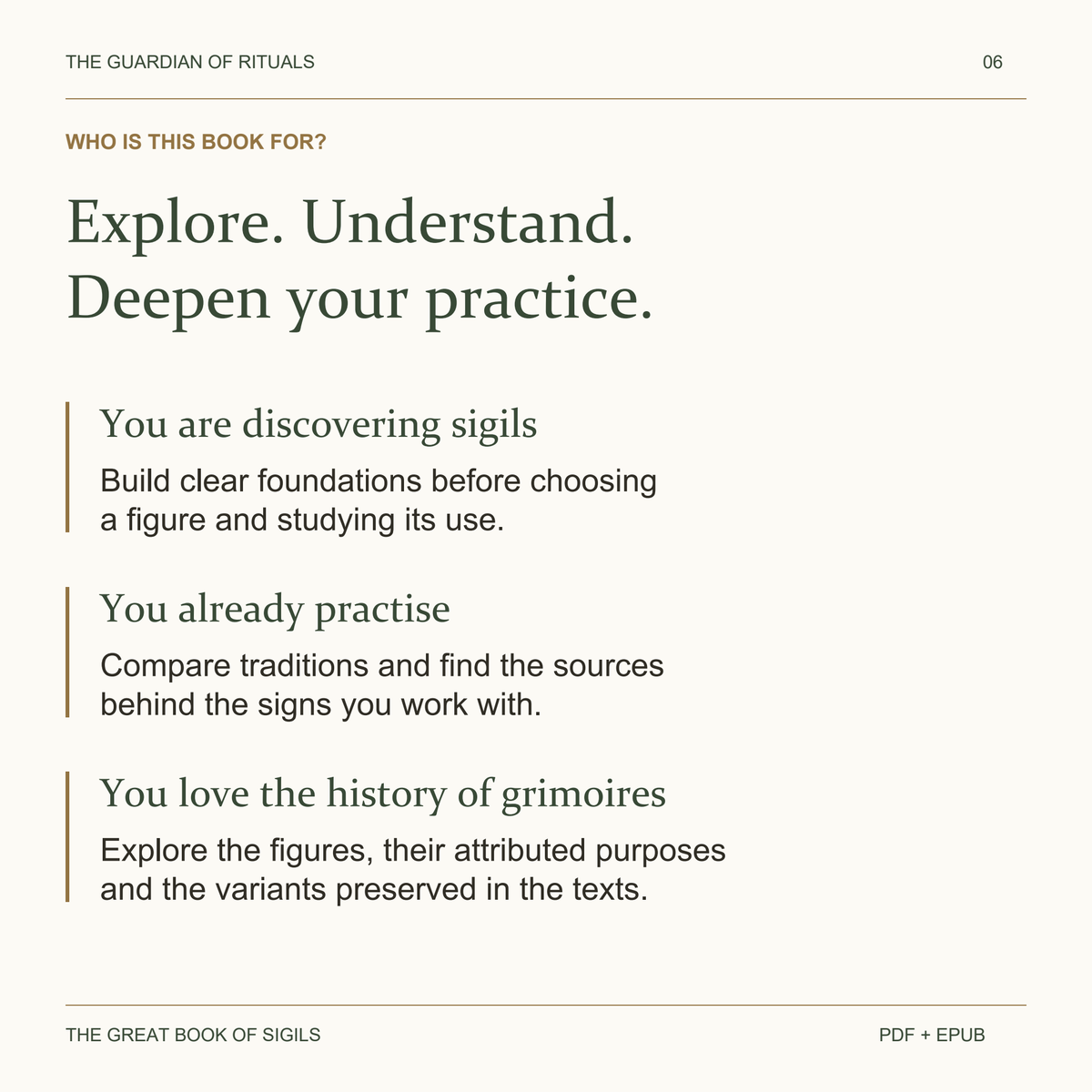 The book supports beginners, practising readers and those interested in the history of grimoires.