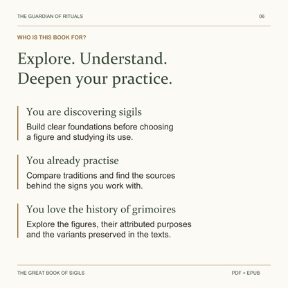 The book supports beginners, practising readers and those interested in the history of grimoires.