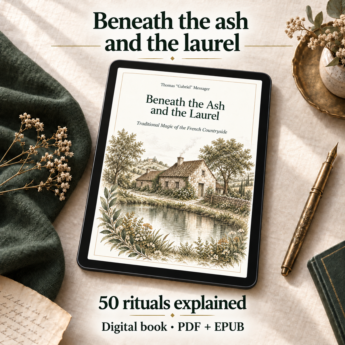 Beneath the ash and the laurel displayed on a tablet, 50 rituals explained, PDF and EPUB.