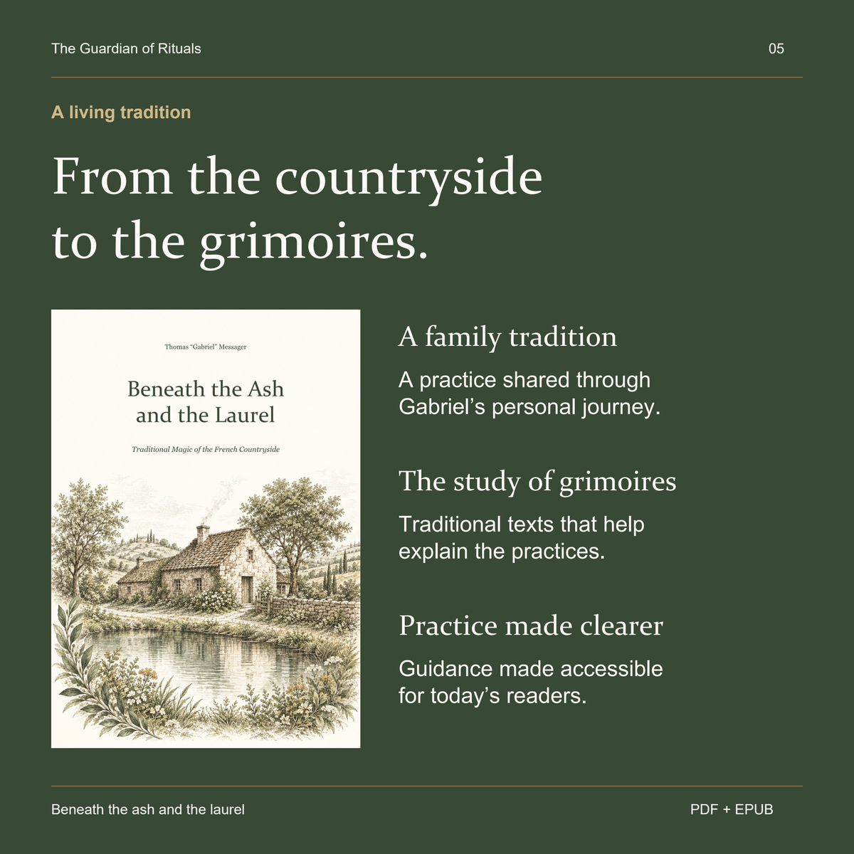 The book cover accompanies an introduction to family transmission and the study of grimoires.