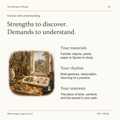 Compare materials, rhythm and the place of the sacred before choosing an approach.